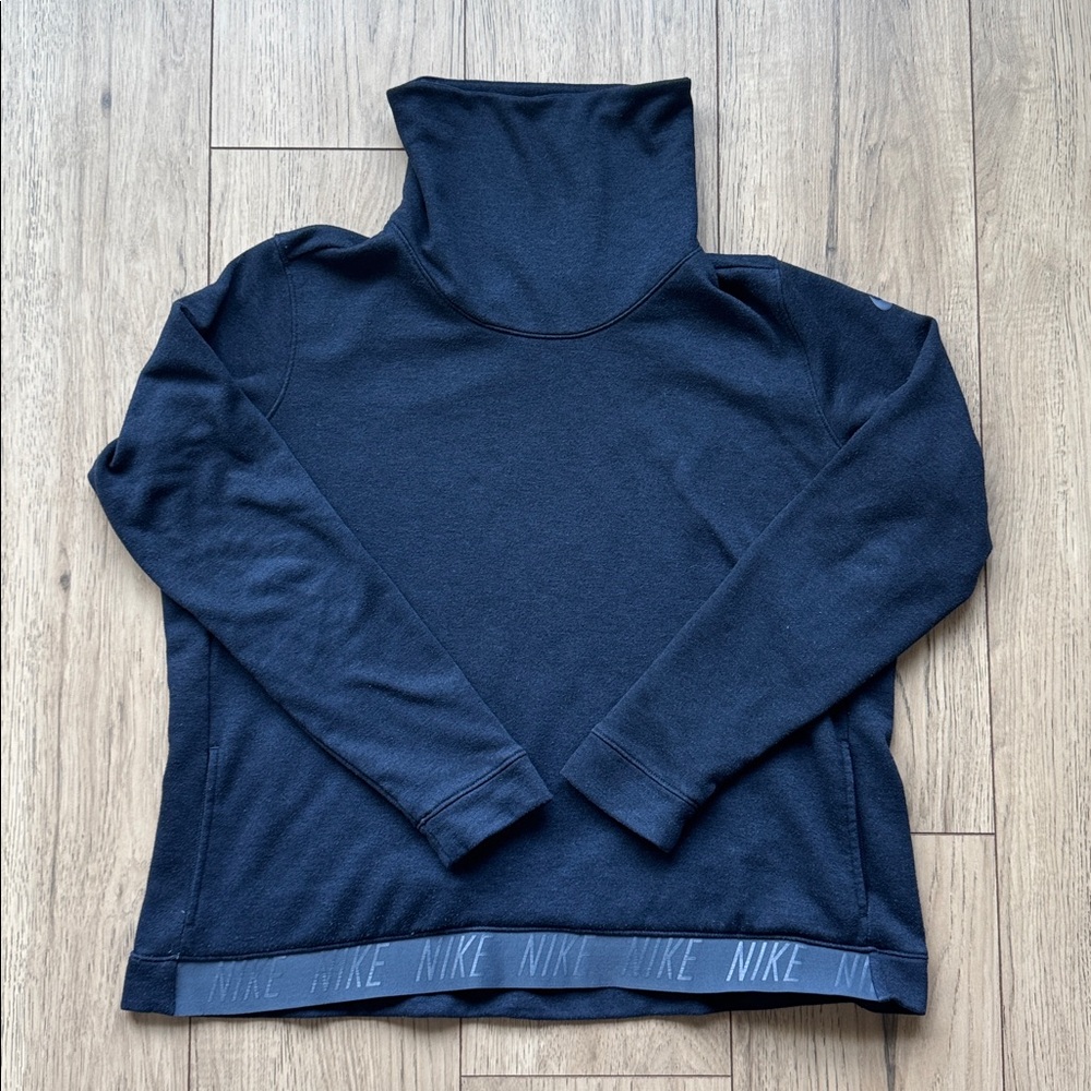 Nike Dri-FIT Pullover Womens XL Navy Blue Turtleneck Sweatshirt Athletic